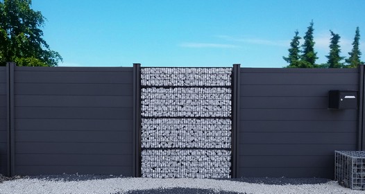 Une clôture gabion associée au claustra Redcinha®